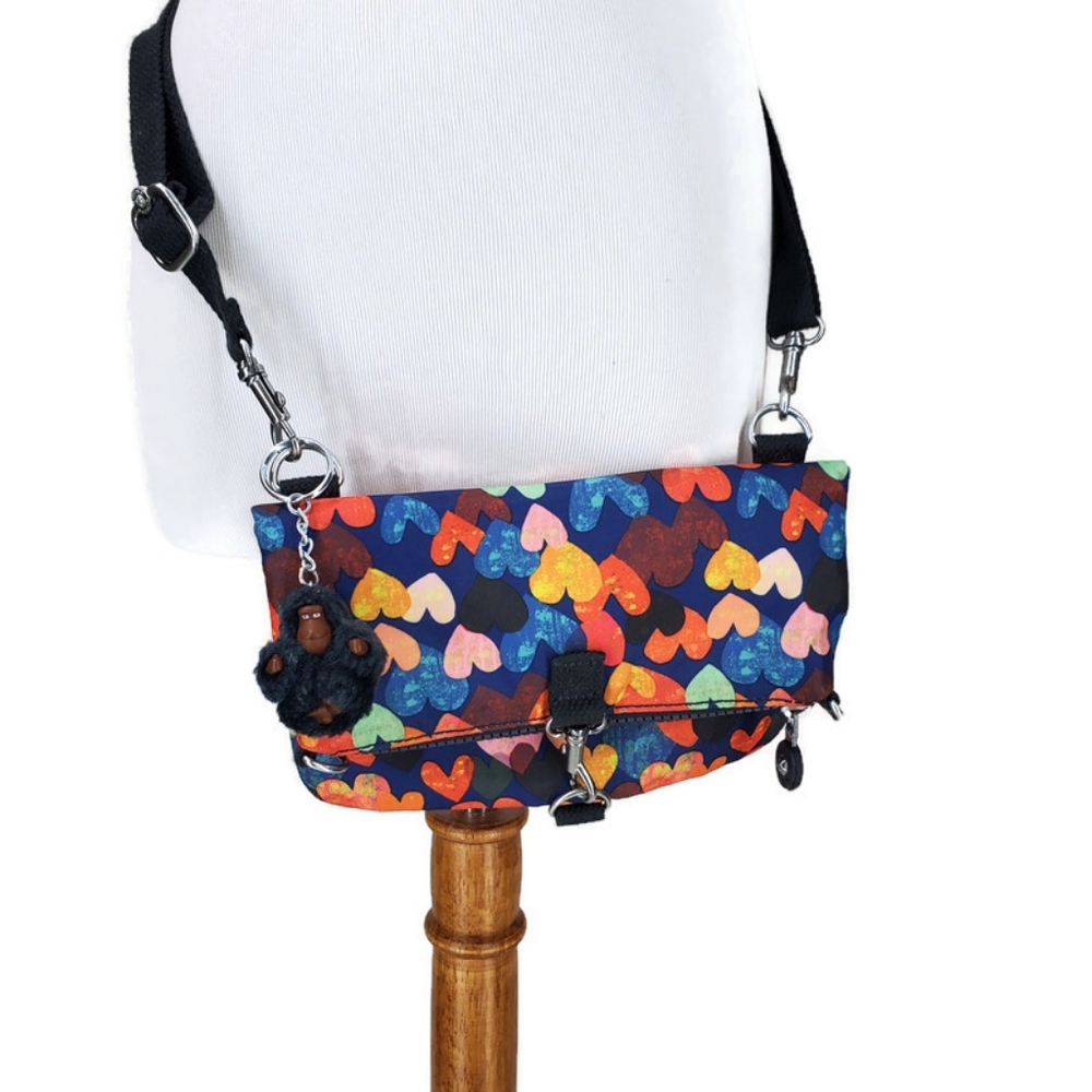Kipling Rizzi Printed Convertible Mini Bag Wear 4 Ways With Charm Sold Out EUC - Picture 5 of 16